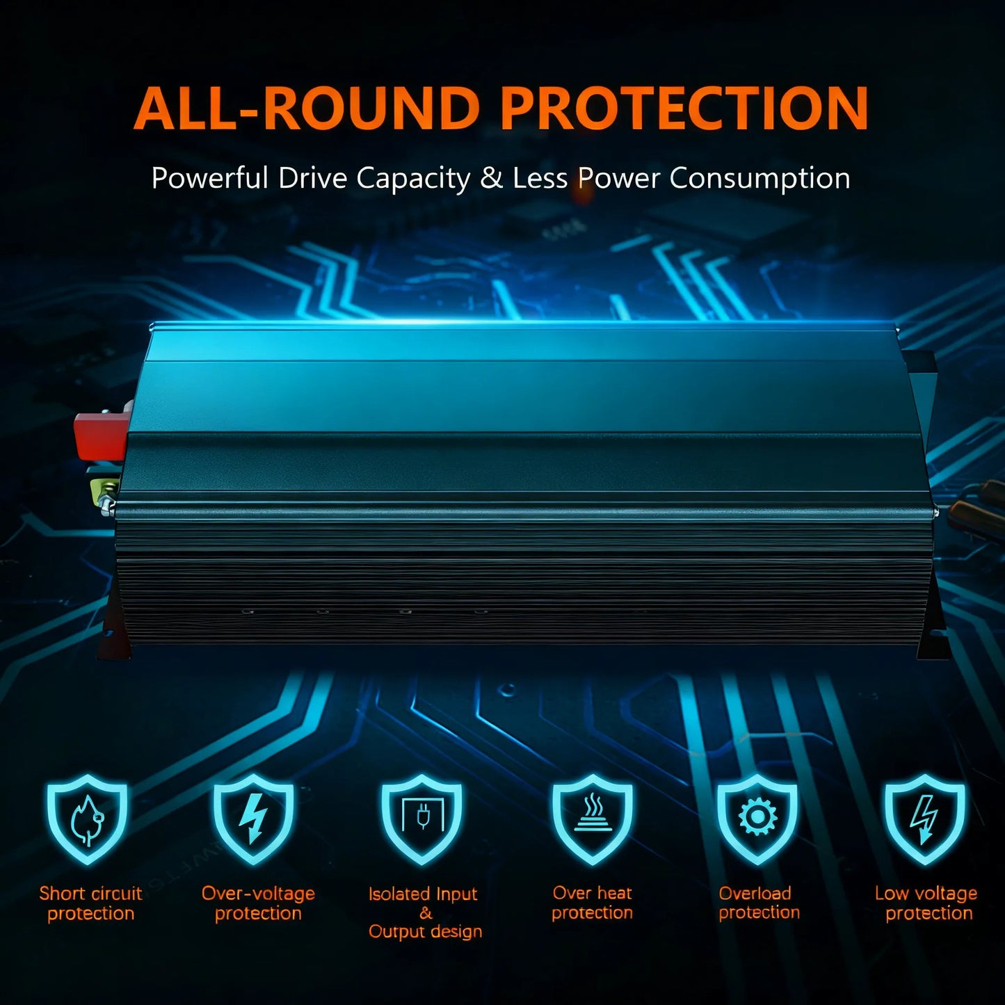 3000W Pure Sine Wave Inverter, UL Certified & Lithium Battery Compatible