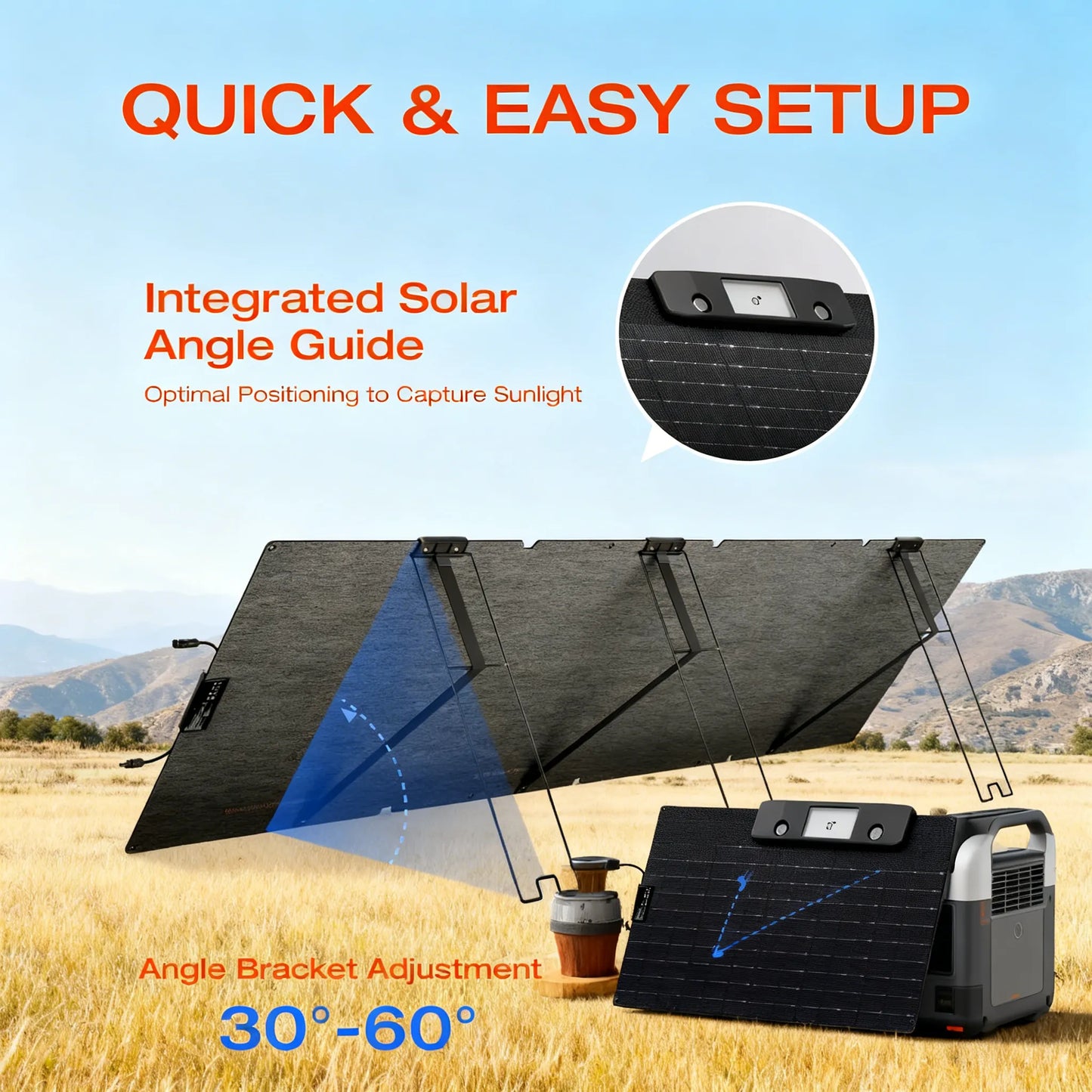 220W Foldable Solar Panel, 25% Efficiency & IP68 Waterproof