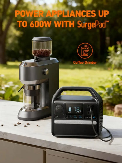 300W 6-Port Power Station, 60W USB-C PD & Solar Ready for Outdoor