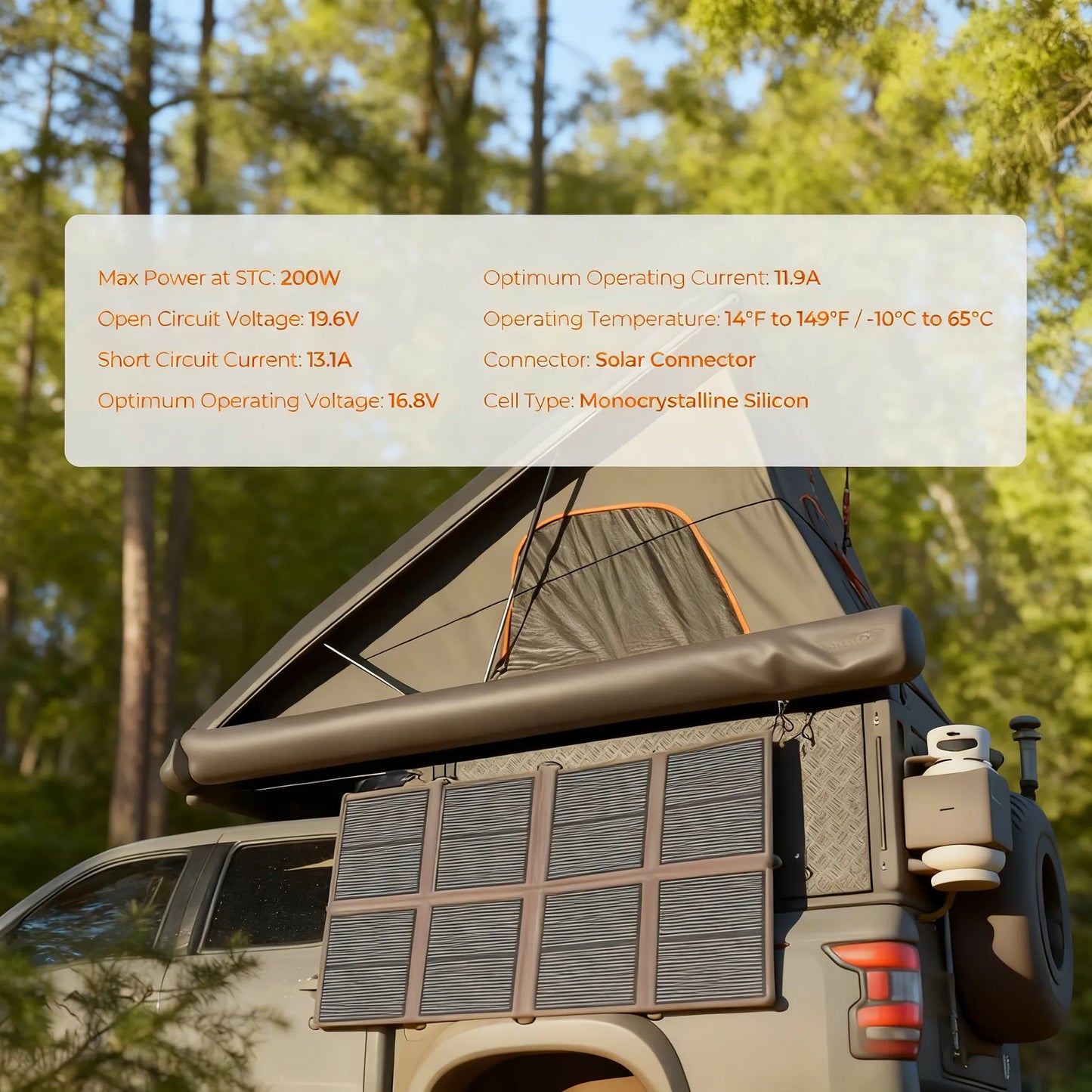 200W Solar Panel, N-Type High Efficiency & Foldable